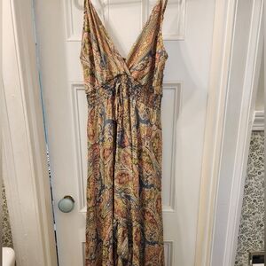 Paisley Print Spaghetti Strap Dress